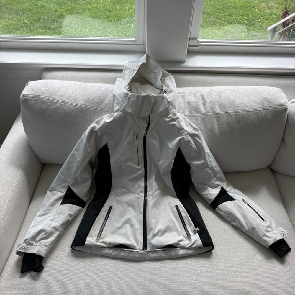 Nils white black womens ski jacket
